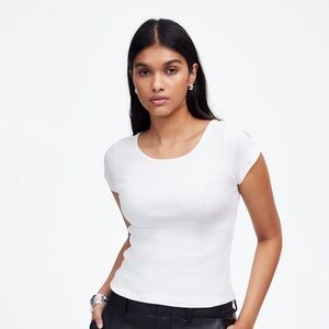Madewell (Re)generative Cotton Ribbed Cap-Sleeve Tee